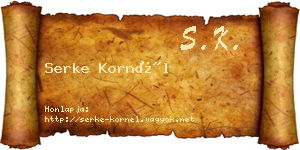Serke Kornél névjegykártya