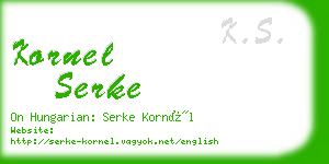 kornel serke business card